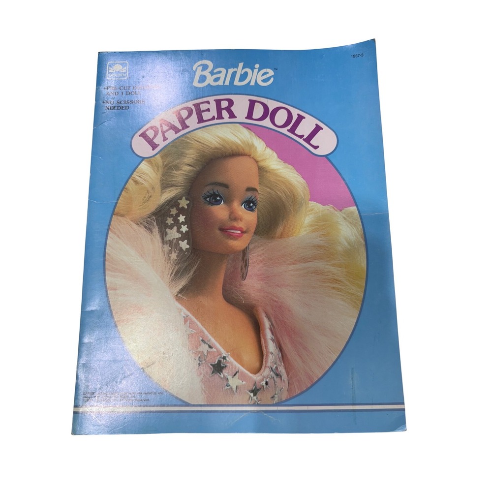 Vintage Barbie Paper Doll Book Golden Book‎ Press-Out Stage 1989 Mattel Un-Cut - Picture 1 of 9